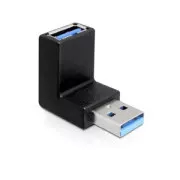 DeLock USB 3.0 férfi USB 3.0 női adapterre 90°-os szögben, függőlegesen