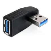 DeLock USB 3.0 férfi USB 3.0 női adapter 90°-os szögben, vízszintesen