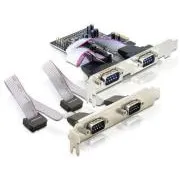 Delock adapter PCI Express x1 4x soros port   alacsony profilú adapter