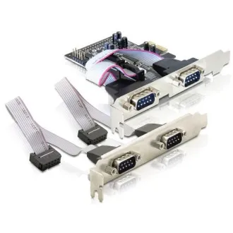 Delock adapter PCI Express x1 4x soros port   alacsony profilú adapter