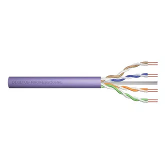 Digitus UTP kábel vezeték AWG23, réz, Cat.6, doboz 100m, LSOH, lila Digitus UTP kábel vezeték AWG23, réz, Cat.6, doboz 100m, LSOH, lila