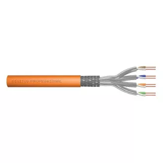 Digitus telepítőkábel CAT 7 S-FTP, 1200 MHz Dca (EN 50575), AWG 23/1, 100 m, szimplex, narancssárga Digitus telepítőkábel CAT 7 S-FTP, 1200 MHz Dca (EN 50575), AWG 23/1, 100 m, szimplex, narancssárga