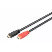Digitus összekötő kábel aktív erősítéssel HDMI nagy sebességű Ethernet Ultra HD 24p, 15M