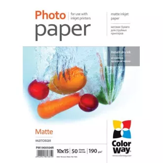 COLORWAY fotópapír/ matt 190g/m2, 10x15/ 50 db
