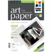 COLORWAY vasalható papír/ ART/ textil/ 120g/m2, A4/ 5 db