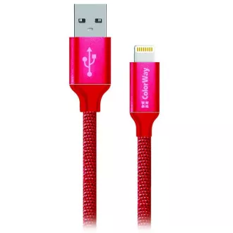 Colorway adatkábel USB-Apple Lightning/ 2.1A/ 1m/ piros