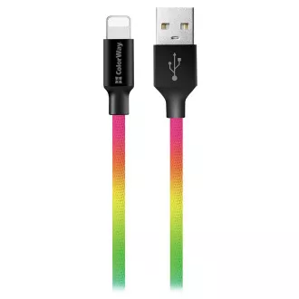 Colorway adatkábel USB-Apple villám/ 2.4A/ 1m/ többszínű