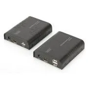 DIGITUS HDMI KVM Extender, 120 m, Full HD, 1080p hálózati kábelen (Cat 5, 5E, 6),