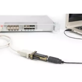 DIGITUS USB 2.0 soros, DSUB 9M átalakítóval együtt. USB A kábel 80cm
