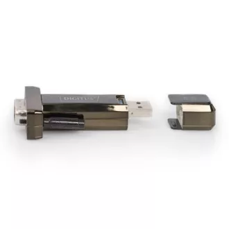 DIGITUS USB 2.0 soros, DSUB 9M átalakítóval együtt. USB A kábel 80cm