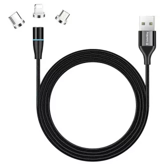 Colorway töltőkábel 3in1 Lightning MicroUSB USB-C/ Mágneses/ 2.4A/ Nylon/ Quick Charge 3.0/ 1m