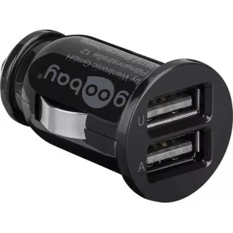 goobay tápegység 12V-os autóadapter 2x USB 2,1A-ra fekete