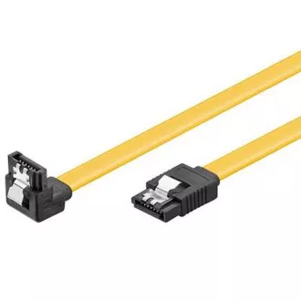 PremiumCord 0,7m SATA 3.0 adatkábel 1,5GBs / 3GBs / 6GBs, fém retesz, 90°