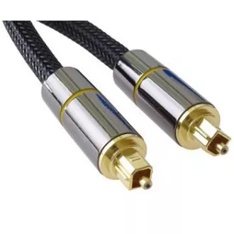 PremiumCord optikai audiokábel Toslink, OD:7mm, arany-metál kivitel   Nylon 1m