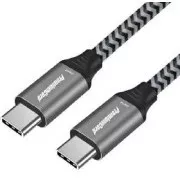 PremiumCord USB-C kábel ( USB 3.2 GEN 2, 3A, 60W, 20Gbit/s ) pamutfonat, 1m