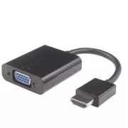 PremiumCord HDMI-VGA átalakító 3,5 mm-es sztereó csatlakozóval - fekete színben
