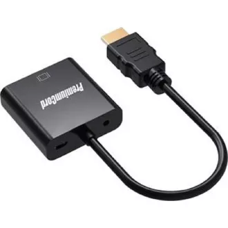 PremiumCord HDMI-VGA átalakító 3,5 mm-es sztereó csatlakozóval - fekete színben