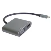 PremiumCord MST adapter USB-C HDMI   VGA-ra, 4K és FULL HD 1080p felbontással