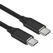 PremiumCord kábel USB-C M/M, 240W 480Mbps fekete pamutfonat, 1.5m