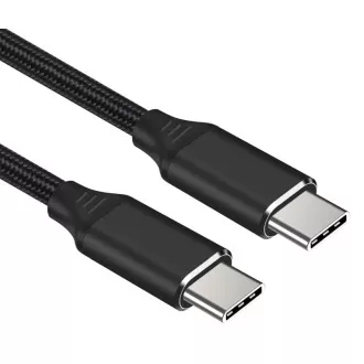 PremiumCord kábel USB-C M/M, 240W 480Mbps fekete pamutfonat, 1.5m