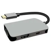 PremiumCord USB-C HDMI   RJ45   PD adapterre, alumínium tokkal