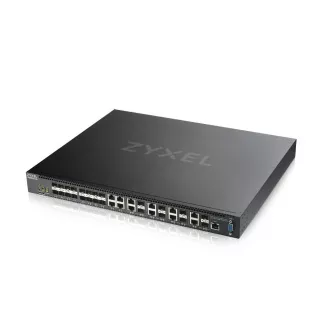 Zyxel XS3800-28, 28 portos 10GbE L2  switch, MultiGig, 12x 10G Copper, 8x 10G dual pers., 8x 10G SFP . Dupla tápegység