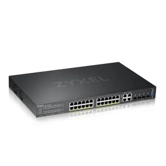 Zyxel GS2220-28HP,EU régió,24 portos GbE L2 PoE switch GbE Uplinkkel (1 év NCC Pro csomag licenc csomagban)