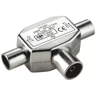PremiumCord TV-antenna kombinátor-csatlakozó IEC 75 Ohm 1xF-2xM
