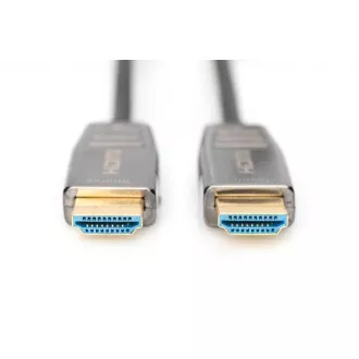 Digitus HDMI AOC hibrid optikai kábel, A típus M/M, 10m, UHD 8K@60Hz, CE, arany, kék