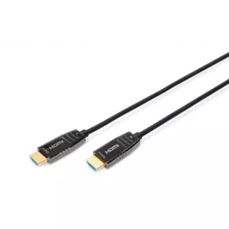 Digitus HDMI AOC hibrid optikai kábel, A típus M/M, 10m, UHD 8K@60Hz, CE, arany, kék