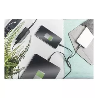 USB töltőkábel, 3 az 1-ben , USB A - Lightning micro B Type-C 1m, kábel, pamut, CE, bl