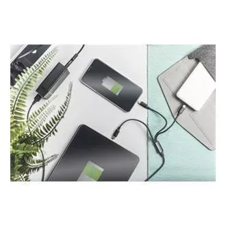 USB töltőkábel, 3 az 1-ben , USB A - Lightning micro B Type-C 1m, kábel, pamut, CE, bl