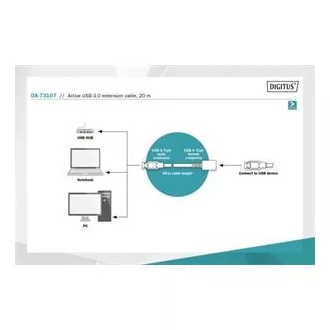 Digitus USB 3.0 aktív hosszabbító kábel hossza: 20 m Digitus USB 3.0 aktív hosszabbító kábel hossza: 20 m