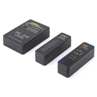 Digitus Kábeltesztelő, hálózati, RJ45, BNC fő eszköz, távoli egység, PoE tesztelő, tokkal Digitus Kábeltesztelő, hálózati, RJ45, BNC fő eszköz, távoli egység, PoE tesztelő, tokkal