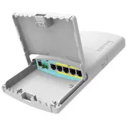 MikroTik RouterBOARD RB960PGS-PB PowerBox Pro, 5xGLAN (4x PoE-OUT), kültéri, nap. adapter, ROS L4, szerelőkészlet