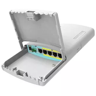 MikroTik RouterBOARD RB960PGS-PB PowerBox Pro, 5xGLAN (4x PoE-OUT), kültéri, nap. adapter, ROS L4, szerelőkészlet