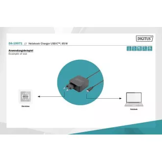 DIGITUS laptop töltő USB-C Power 65W PD3.0 DIGITUS laptop töltő USB-C Power 65W PD3.0