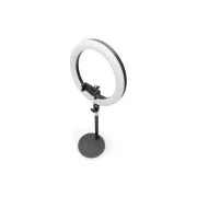 DIGITUS 10 hüvelykes LED kör alakú asztali lámpa állvánnyal és okostelefon tartóval, dimmelhető fény
