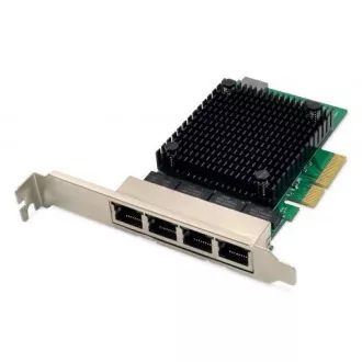 DIGITUS 4 portos RJ45 RTL8125B 2,5 GBites szerver hálózati kártya