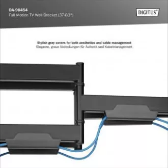DIGITUS Teljesen mozgatható TV fali tartó 37-80", max. 60 kg terhelés, VESA: 200x100, 200x200, 300x200, 400x200, 300x300, 400x300, 400x300