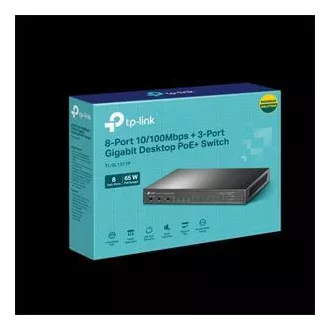 TP-Link kapcsoló TL-SL1311P 8x LAN/PoE , 2x GLAN, 1x SFP , 65W