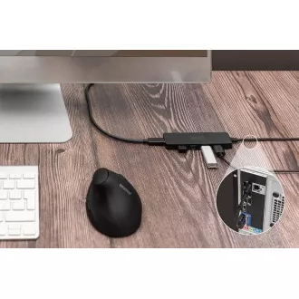 Digitus USB 3.0 Hub 4 portos, Slim Line, 1,2 m-es kábellel