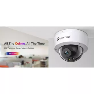 TP-Link VIGI C230(2.8mm) - Dome kamera, 3MP, 2.8mm, színes, 2.8mm, színes TP-Link VIGI C230(2.8mm) - Dome kamera, 3MP, 2.8mm, színes, 2.8mm, színes