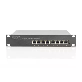 DIGITUS Gigabit Ethernet Switch 8 portos, 10 hüvelykes, nem menedzselt, nem felügyelt