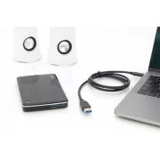 Digitus USB Type-C csatlakozókábel, Type-C - A M/M, 1,0 m, minden funkció, Gen2, 3A, 10 GB, 3.1 verzió, CE, bl
