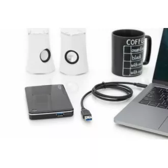 Digitus USB Type-C csatlakozókábel, Type-C - A M/M, 1,0 m, minden funkció, Gen2, 3A, 10 GB, 3.1 verzió, CE, bl