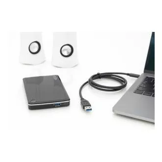 Digitus USB Type-C csatlakozókábel, Type-C - A M/M, 1,0 m, minden funkció, Gen2, 3A, 10 GB, 3.1 verzió, CE, bl