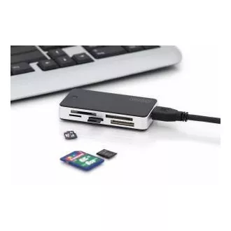 DIGITUS USB 3.0 kártyaolvasó USB 1m csatlakozókábellel MS/SD/SDHC/MiniSD/M2/CF/MD/SDXC kártya támogatása