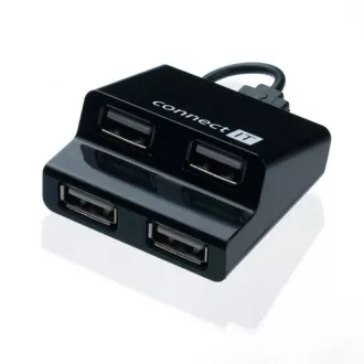 CONNECT IT USB hub 4 portos STEP - fekete