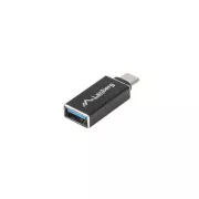 LANBERG USB-C(M) 3.1 USB-A(F) adapter USB-A(F)-re fekete OTG